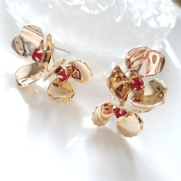 New! Zara Ruby Floreat Earrings - Picture 15 of 15